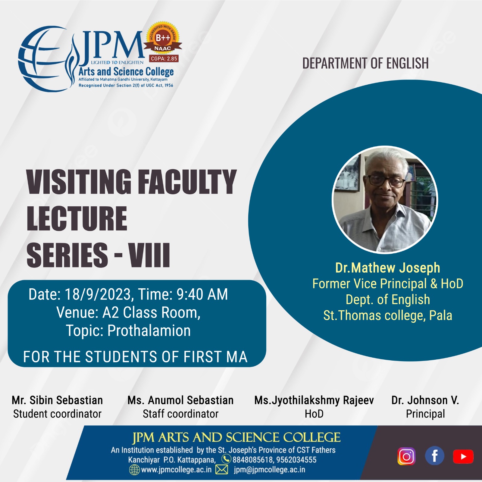 Visiting Faculty lecture series -VIII